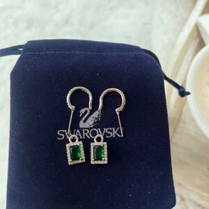 Swarovski Green and Silver Earrings
